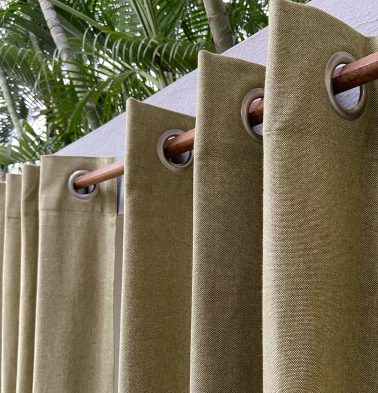 Customizable Curtain, Chambray Cotton – Sage Green