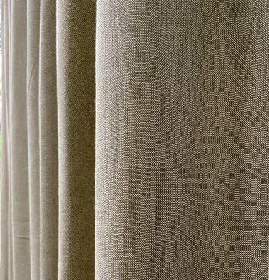 Chambray Cotton Custom Blinds Sage Green