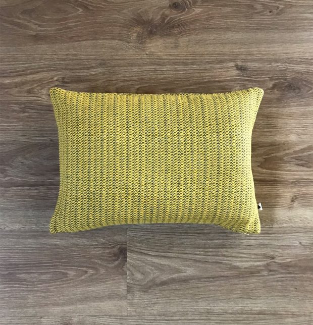 Handwoven Stripes Cotton Cushion cover Turmeric Yellow 12