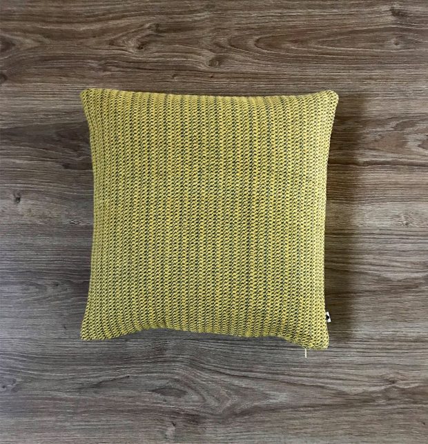 Handwoven Stripes Cotton Cushion cover Turmeric Yellow