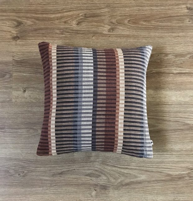 Handwoven Stripes Cotton Cushion cover Ribbed Brown 16