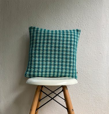 Handwoven Cotton Cushion cover Turquoise Blue