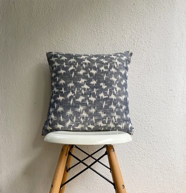 Ikat Smudge Cotton Cushion Cover Grey 16″x16″