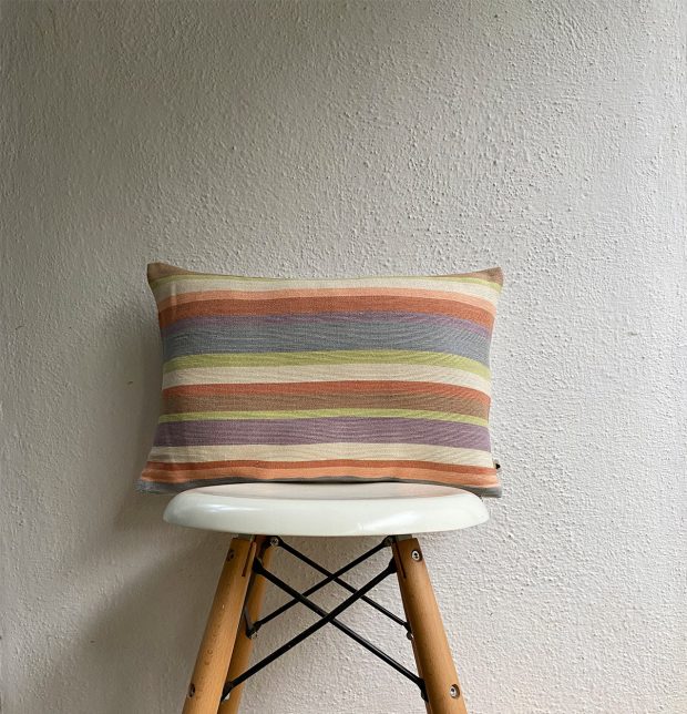 Pastel Striped Cotton Cushion Cover Multicolor  12