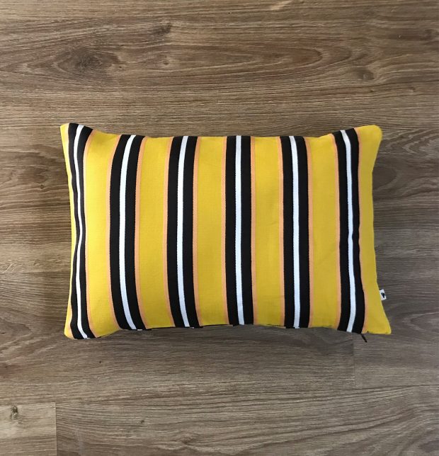 Retro Stripes Cotton Cushion Cover Yellow 12
