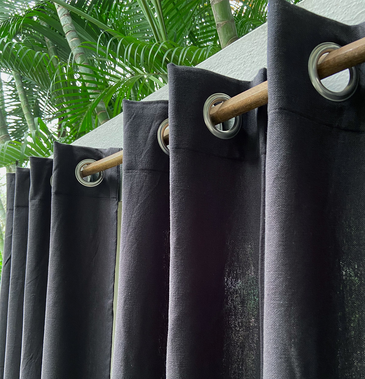 Customizable Curtain, Cotton – Solid – Black