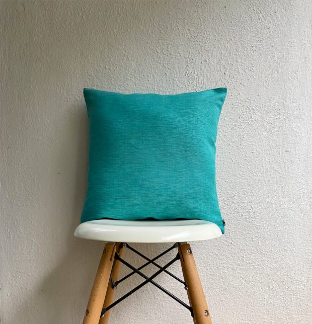 Textura Cotton Cushion cover Turquoise Blue 16