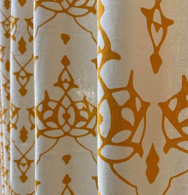 Arabic Chevron Cotton Custom Stitched Cloth Mustard/Beige