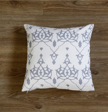 Customizable Cushion Cover, Cotton – Arabic Chevron -Grey/Beige