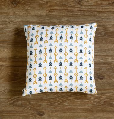 Customizable Cushion Cover, Cotton –  Aztec Arrows – Yellow