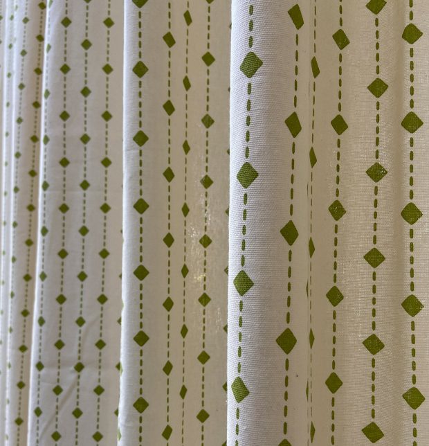 Diamond Lines Cotton Custom Stitched Cloth Green