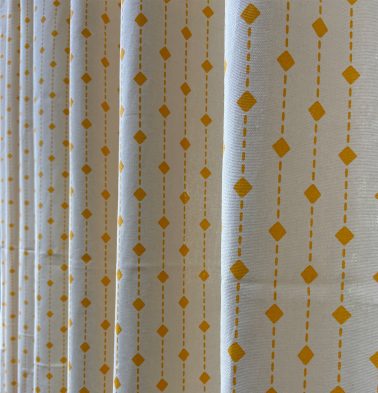 Diamond Lines Cotton Custom Stitched Cloth Yellow