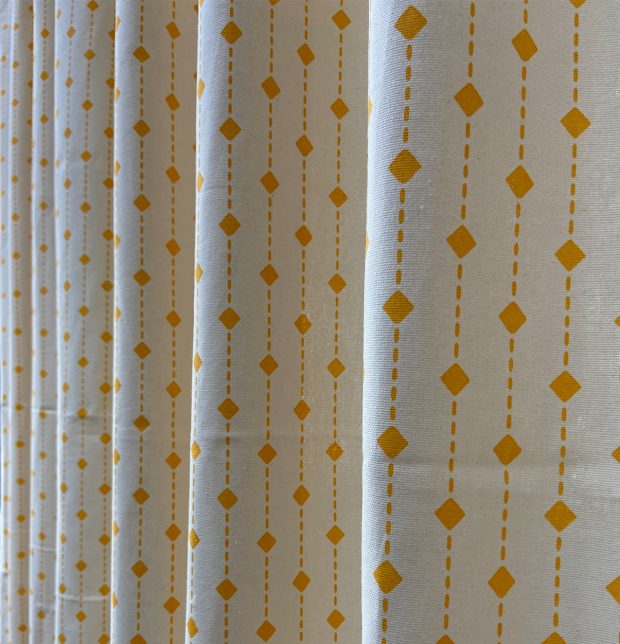 Diamond Lines Cotton Custom Stitched Cloth Yellow
