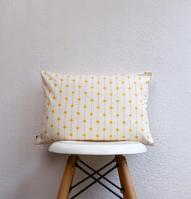 Diamond Lines Cotton Cushion cover Yellow 12