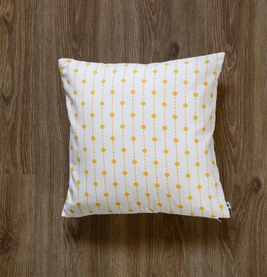Customizable Cushion Cover, Cotton –  Diamond Lines –  Yellow