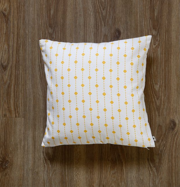 Diamond Lines Cotton Cushion Cover Yellow 16