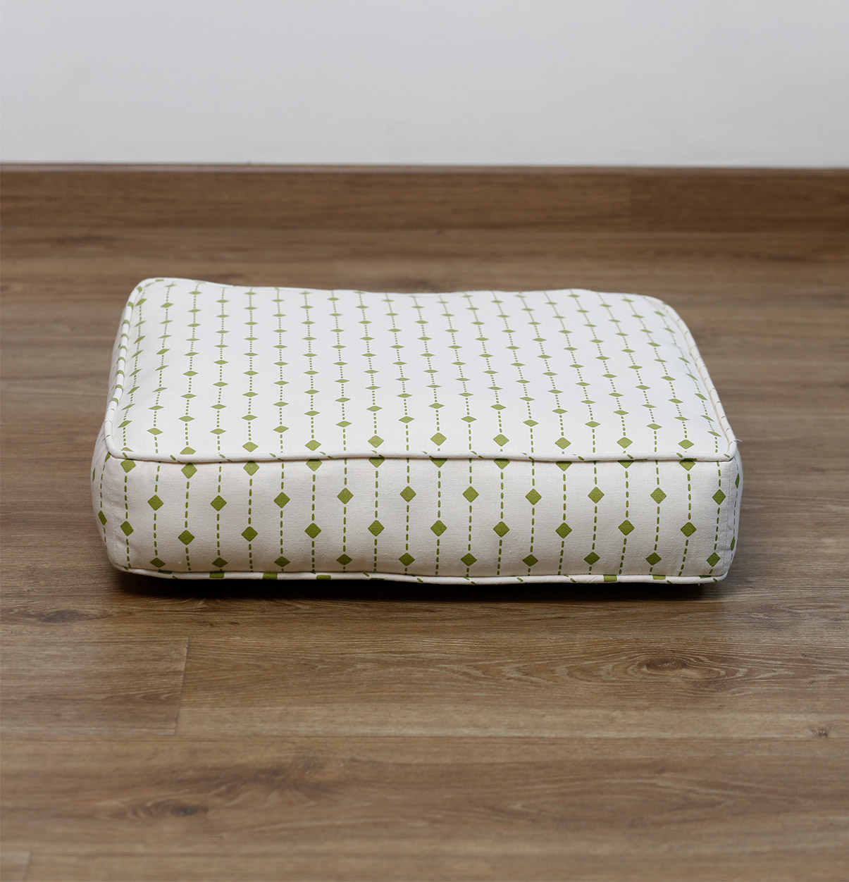 Customizable Floor Cushion, Cotton – Diamond Lines  – Green