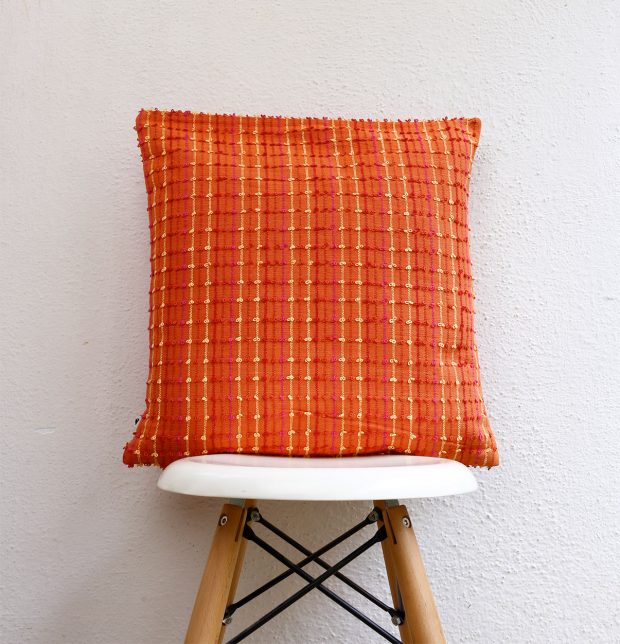 Handwoven Briar Cotton Cushion cover Orange 18