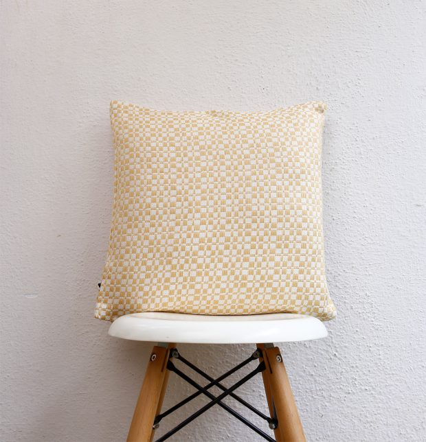 Handwoven Cotton Cushion Cover Straw Yellow 16