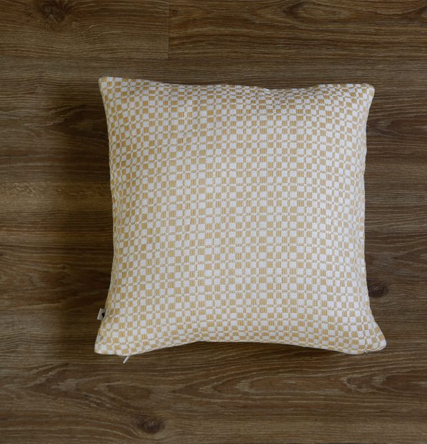 Handwoven Cotton Cushion Cover Straw Yellow 16