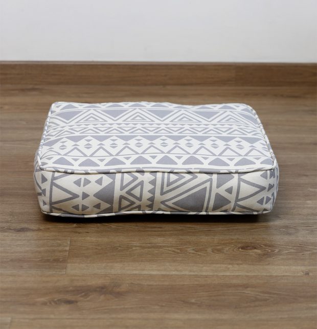 Customizable Floor Cushion, Cotton - Magic Triangle - Grey/Beige