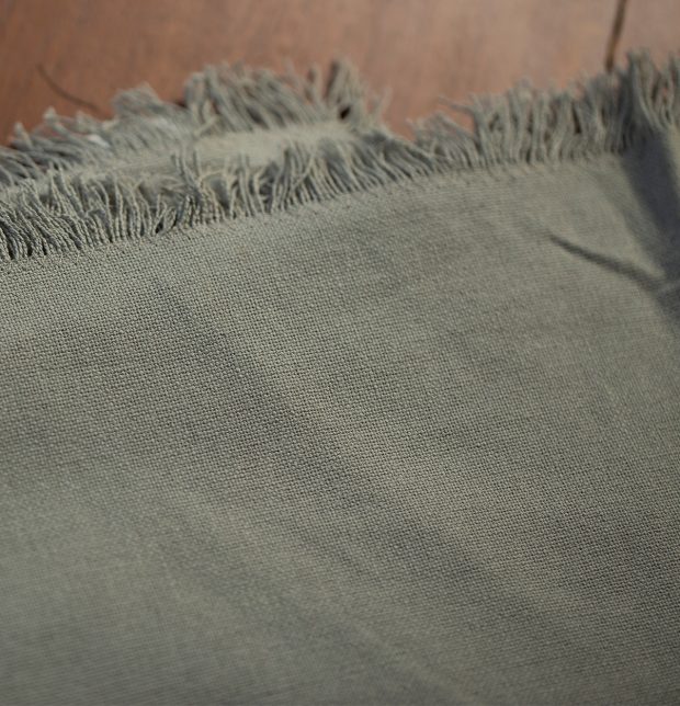 Solid Cotton Table Cloth Pigeon Grey With Fringes