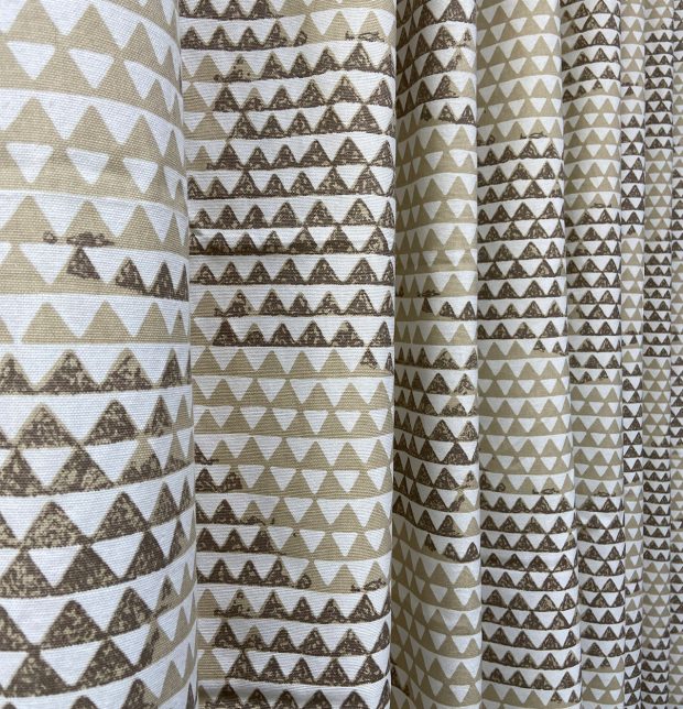 Star Triangles Cotton Custom Stitched Cloth Beige