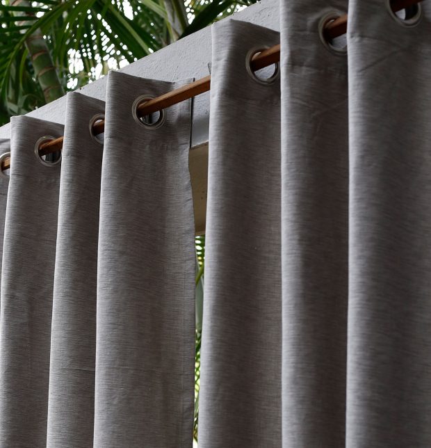 Customizable Curtain, Textura Cotton - Tan Grey