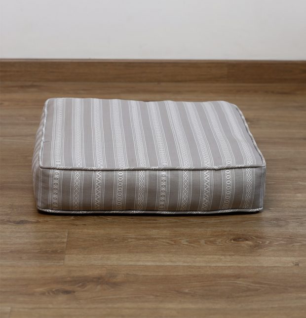 Customizable Floor Cushion, Cotton - Vintage Weave - Grey