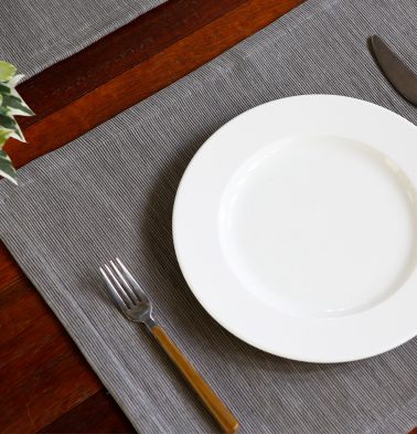 Handwoven Textura Cotton Table Mats Silver Grey- Set of 6