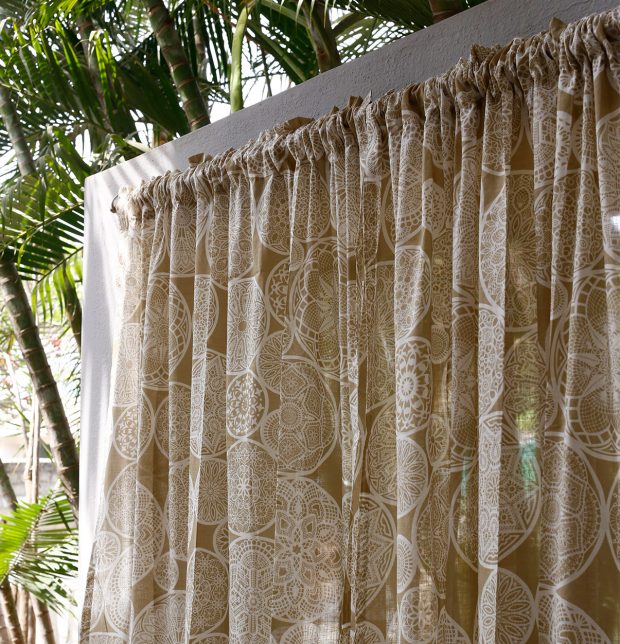 Dreamcatcher Slub Sheer Cotton Curtain Beige