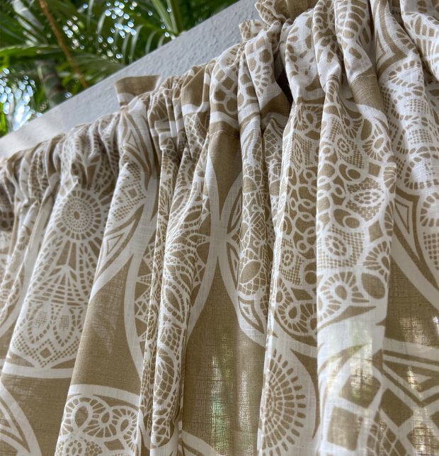 Customizable Slub Sheer Curtain, Cotton - Dreamcatcher - Beige