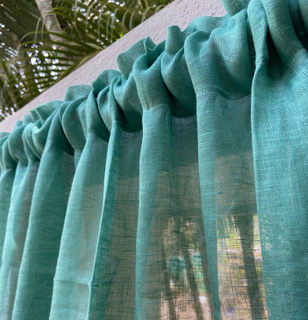 Customizable Linen Sheer Curtain - Agate Green