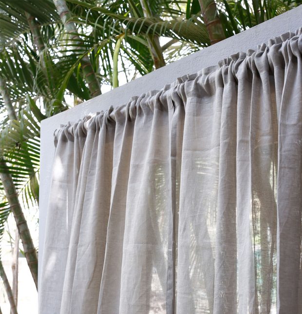 Linen Sheer Curtain Silver Cloud
