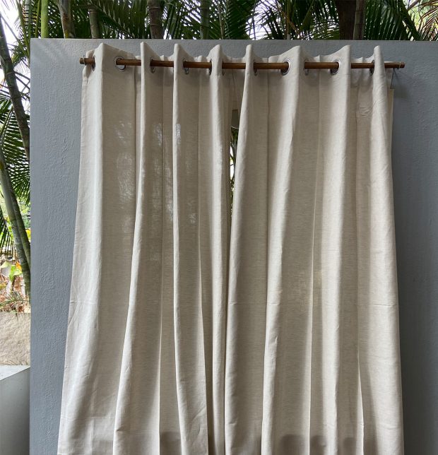 Linen Solid Fabric Silver Grey