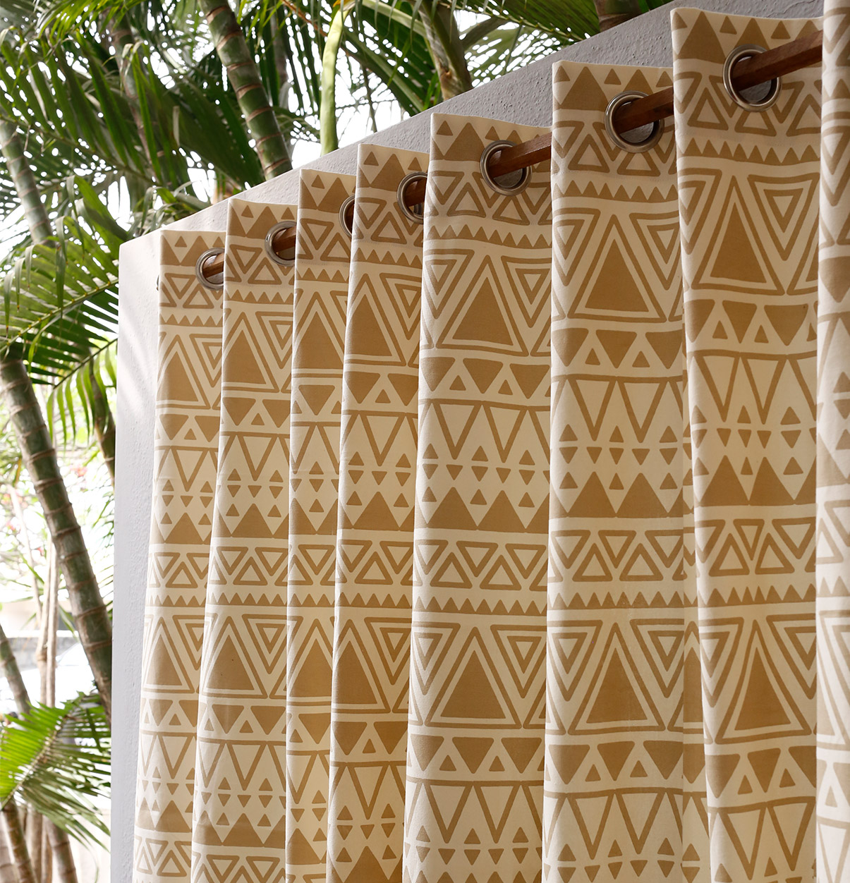 Magic Triangle Cotton Curtain Safari Beige