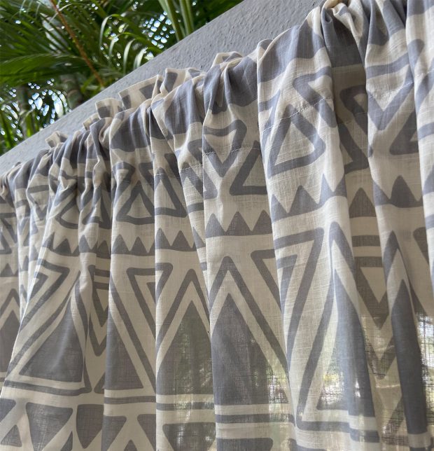 Magic Triangle Slub Sheer Cotton Curtain Grey/Beige