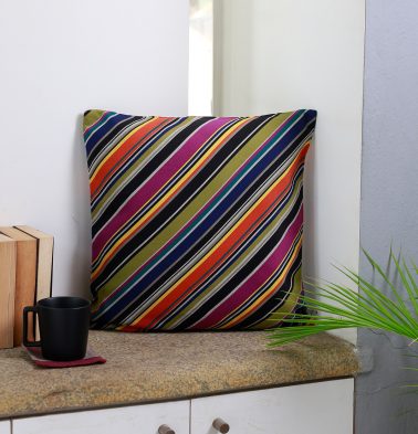 Diagonal Stripes Cushion cover Multicolour 18 x 18