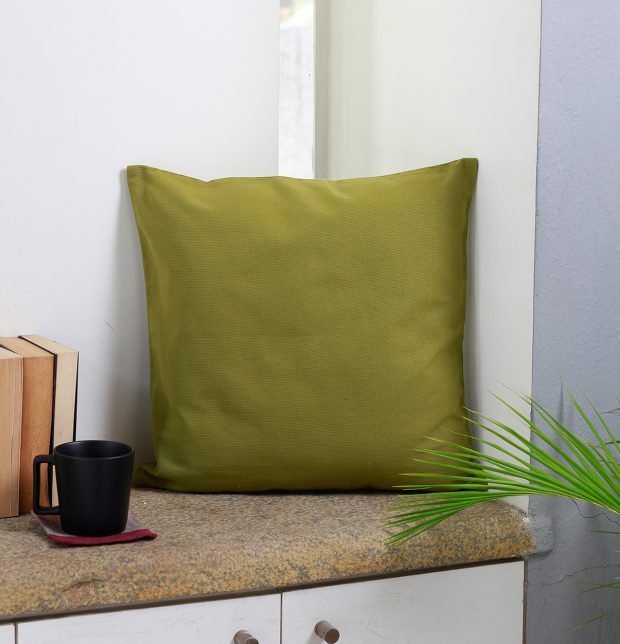 Solid Cotton Cushion cover Moss Green 18