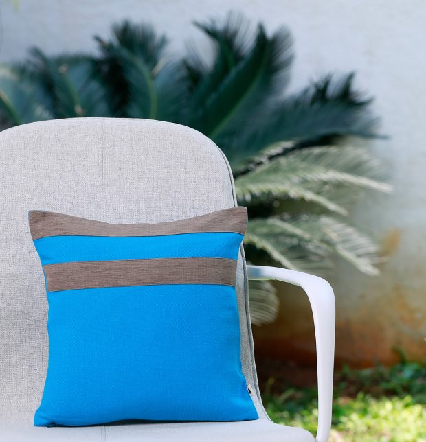 Stripe Cotton Cushion cover Blue/Beige 12
