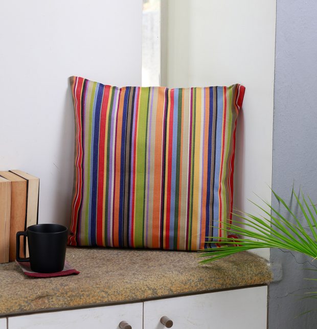 Sunny Stripe Cotton Cushion cover Multi color