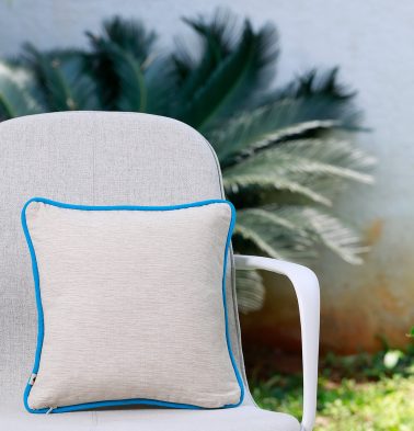 Textura Cotton Cushion Cover White/Blue 12x12