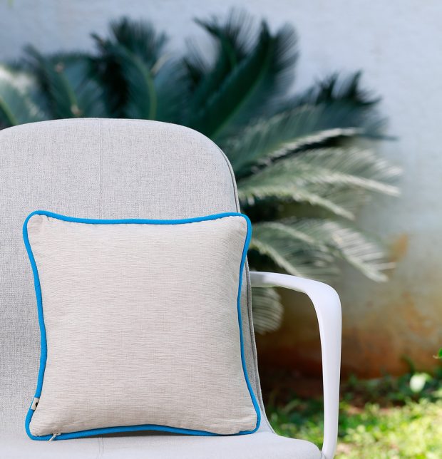 Textura Cotton Cushion Cover White/Blue 12