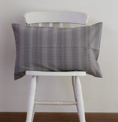 Broken Stripes Cotton Decorative Pillow Cover Gray White
