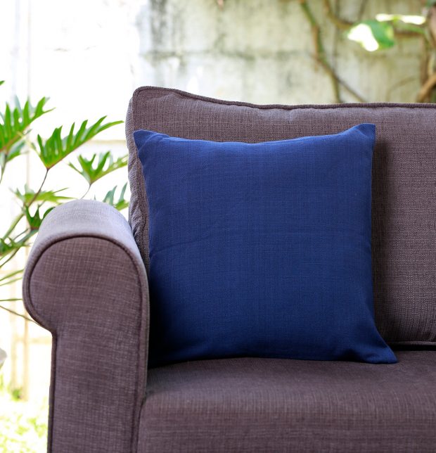 Chambray Cotton Cushion cover Indigo Blue 16