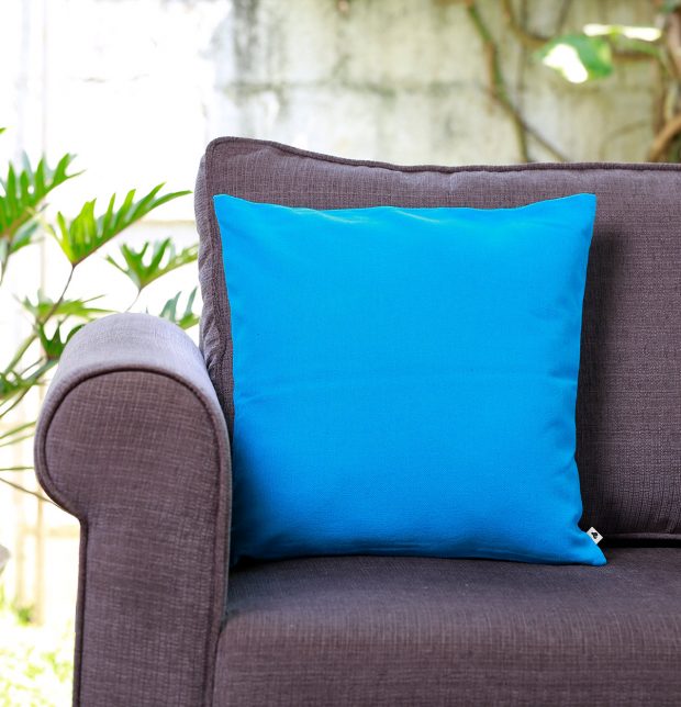 Chambray Cotton Cushion cover Scuba Blue 16