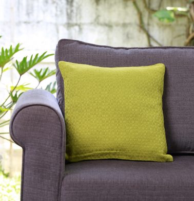 Handwoven Cotton Cushion Cover Apple Green 16x16