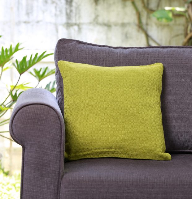 Handwoven Cotton Cushion Cover Apple Green 16