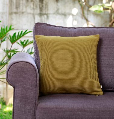 Handwoven Cotton Cushion cover Golden Olive 16″ x 16″