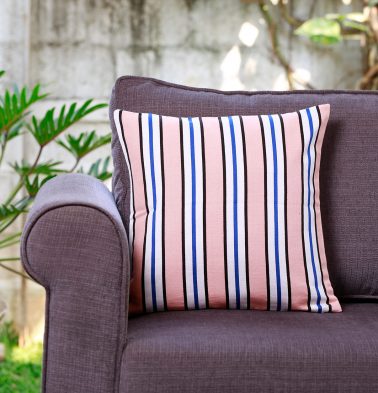 Retro Stripes Cotton Cushion Cover Peach 16″x16″